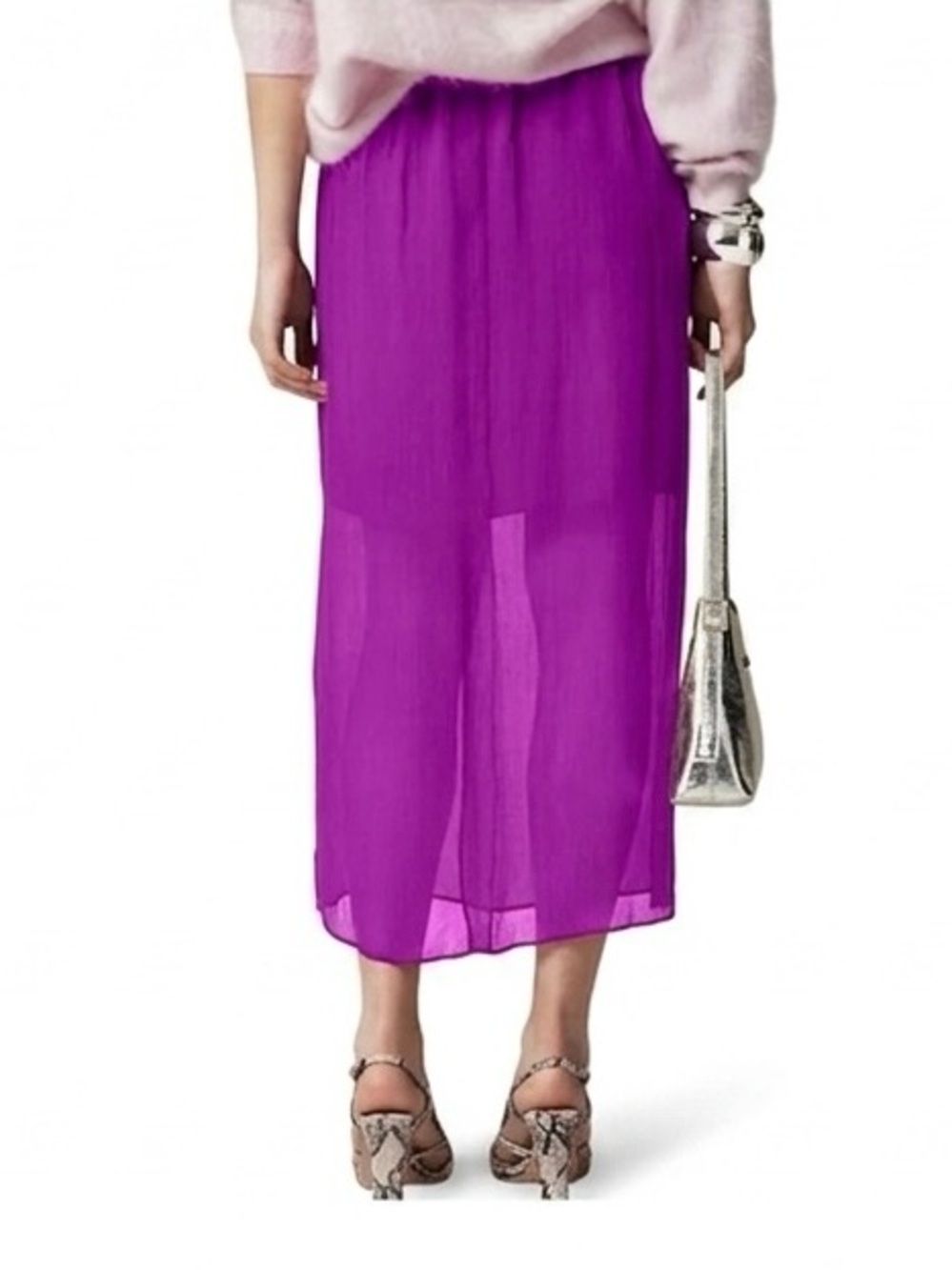 NWT J. Crew Gwyneth Purple Chiffon Skirt